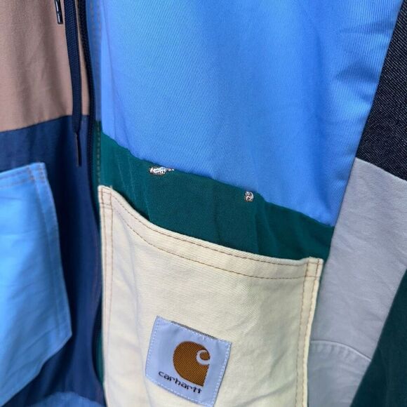 Carhartt Unisex Multicolored Patchwork Hooded Full Zip Jacket - Picture 9 of 16